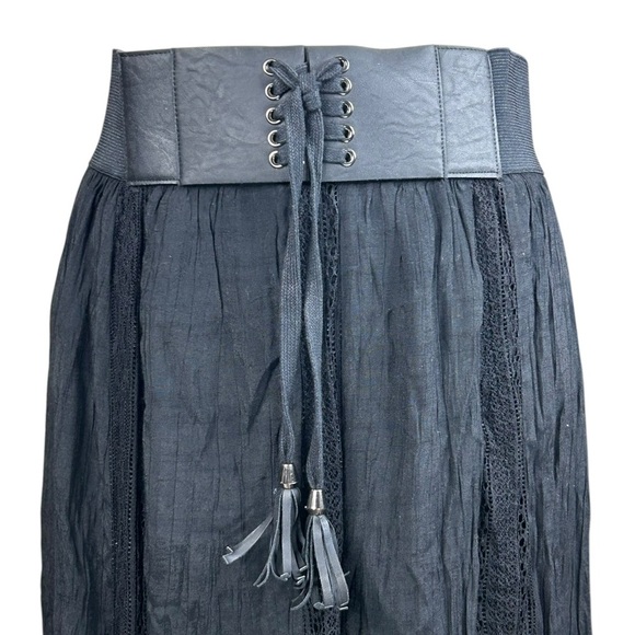 Y2K Lace Gauzy Maxi Corset Skirt Large Whimsygoth Goth Witchy Steampunk - Picture 3 of 6